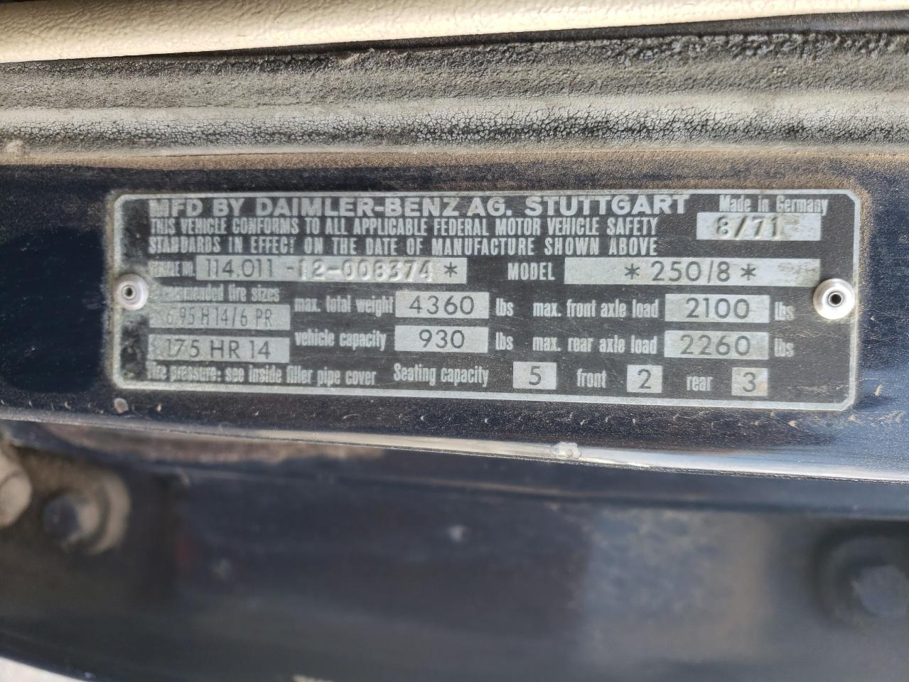 1972 Mercedes-Benz #12